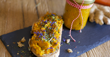 Rezept pikanter Karotten Ingwer Aufstrich