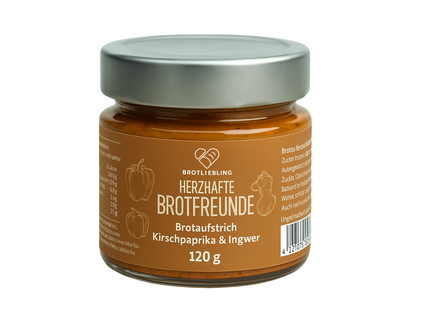 Brotaufstrich Kirschpaprika, Ingwer & Hanfnüsse