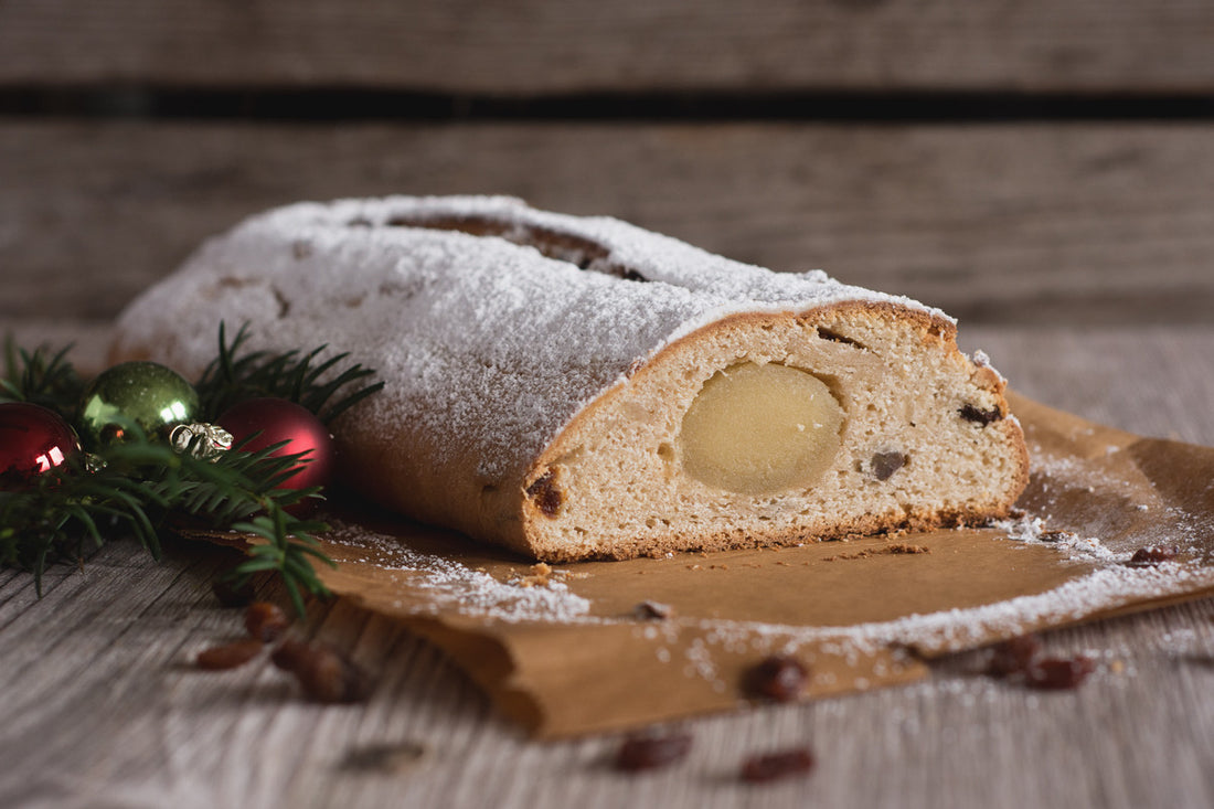 Quarkstollen Marzipan Pekannüsse Rezept