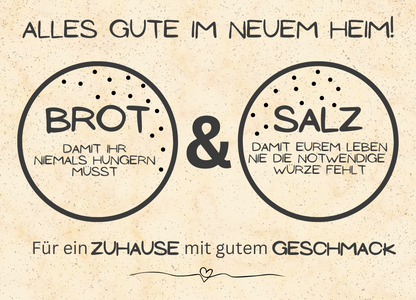 Glückwunschkarte Brot & Salz