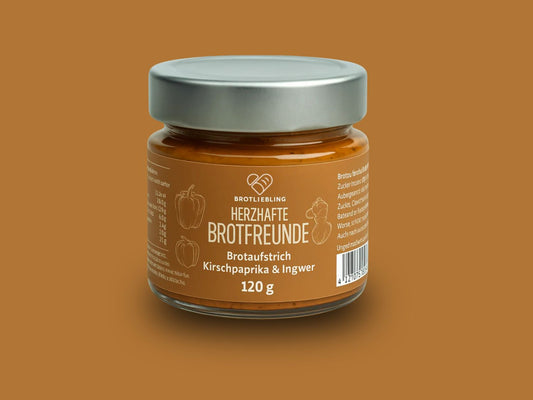 Brotaufstrich Kirschpaprika, Ingwer & Hanfnüsse