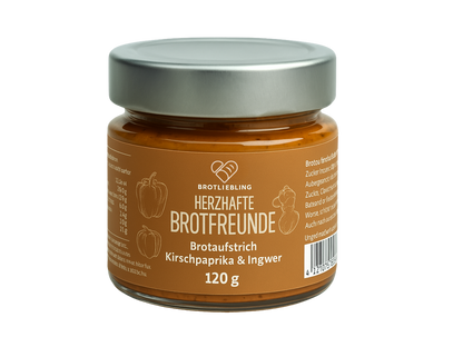 Brotaufstrich Kirschpaprika, Ingwer & Hanfnüsse