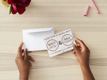 Glückwunschkarte Brot & Salz