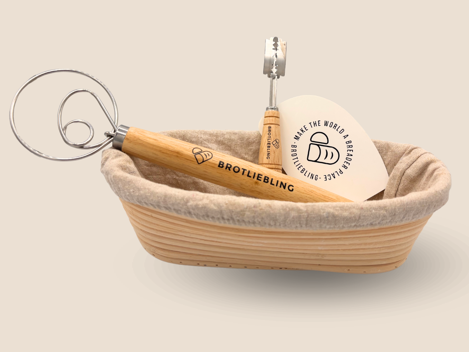 Sauerteig-Starter-Set Für Brotbacken | Inkl. Gärkorb, Schaber, Mehlwedel & Mehr | 14-teiliges Backzubehör-Set