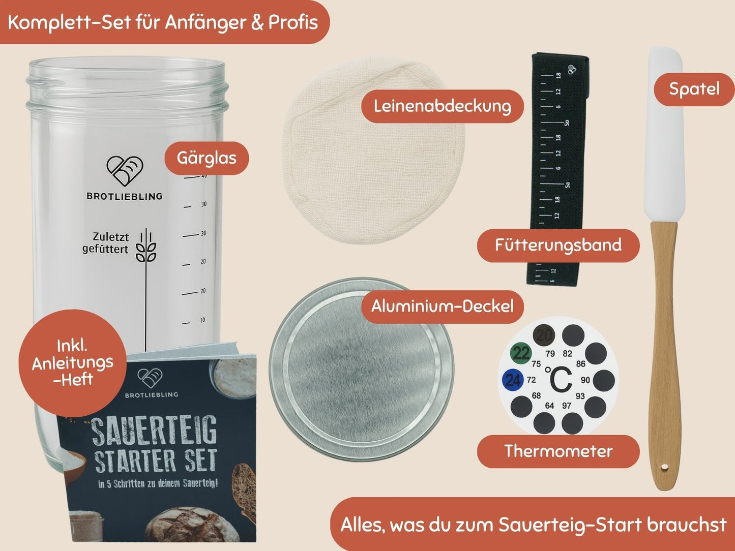 Sauerteig Starter Glas Set