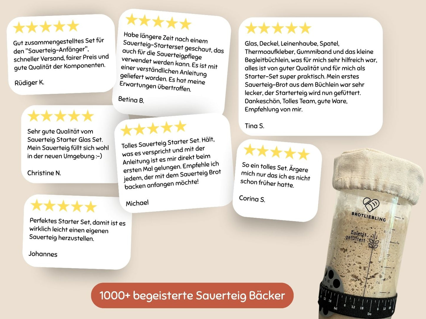 Sauerteig Starter Glas Set