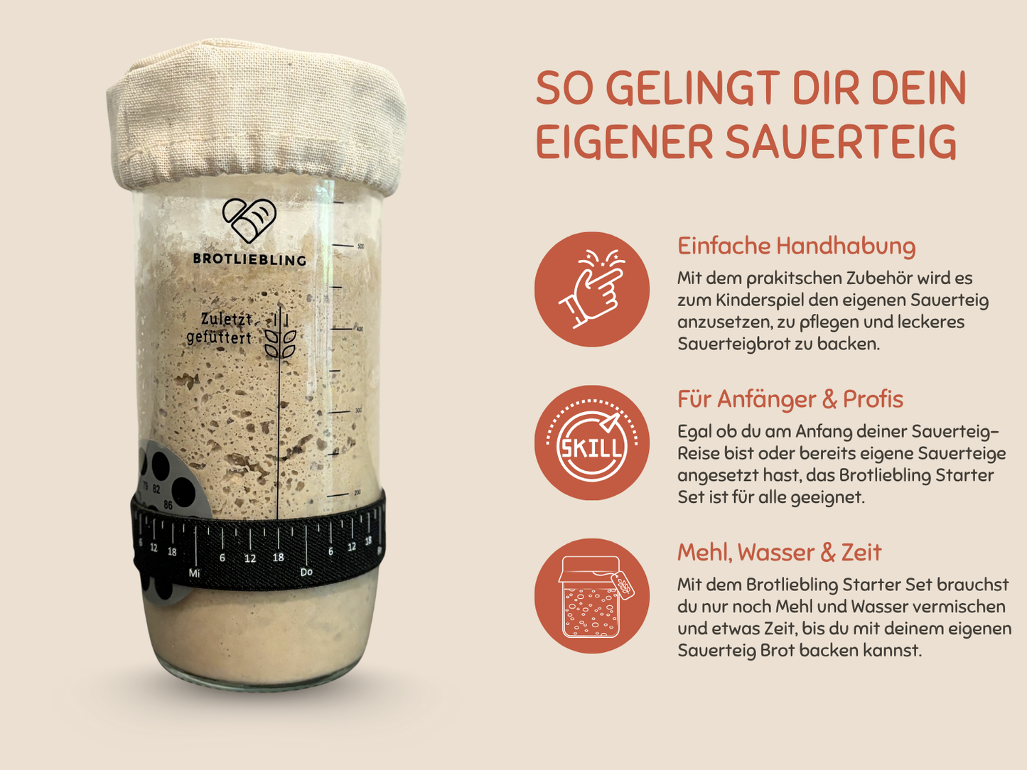 Sauerteig Starter Glas Set